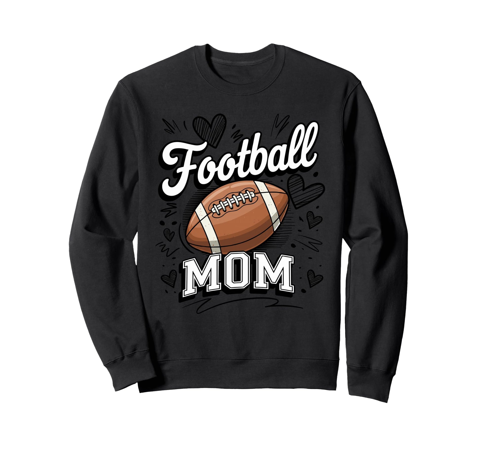 Football Mom Game Day Stadium Heart Sweatshirt - Minimalist Print Unisex - T-Shirt, Sweatshirt, Hoodie