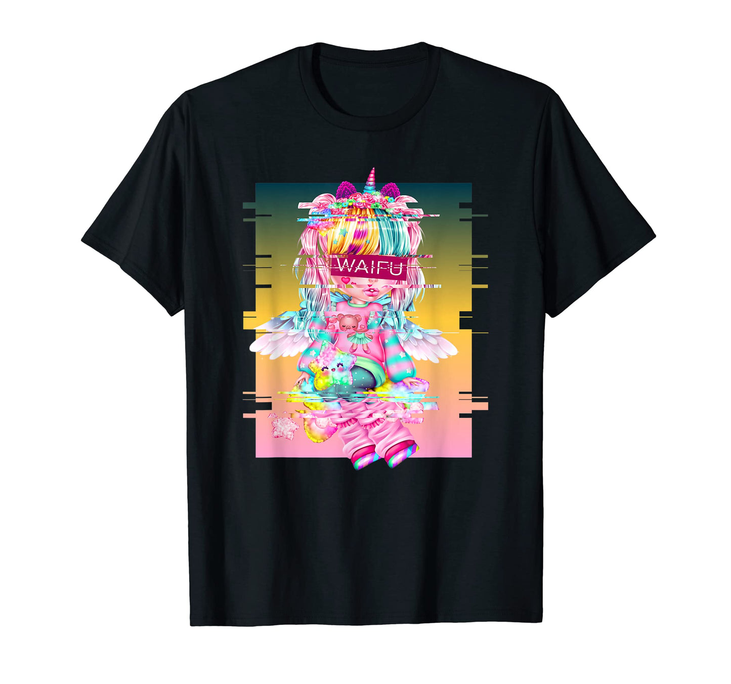 Waifu Anime Unicorn Japanese T-Shirt - Aesthetic Graphic for Adults - T-Shirt, Sweatshirt, Hoodie