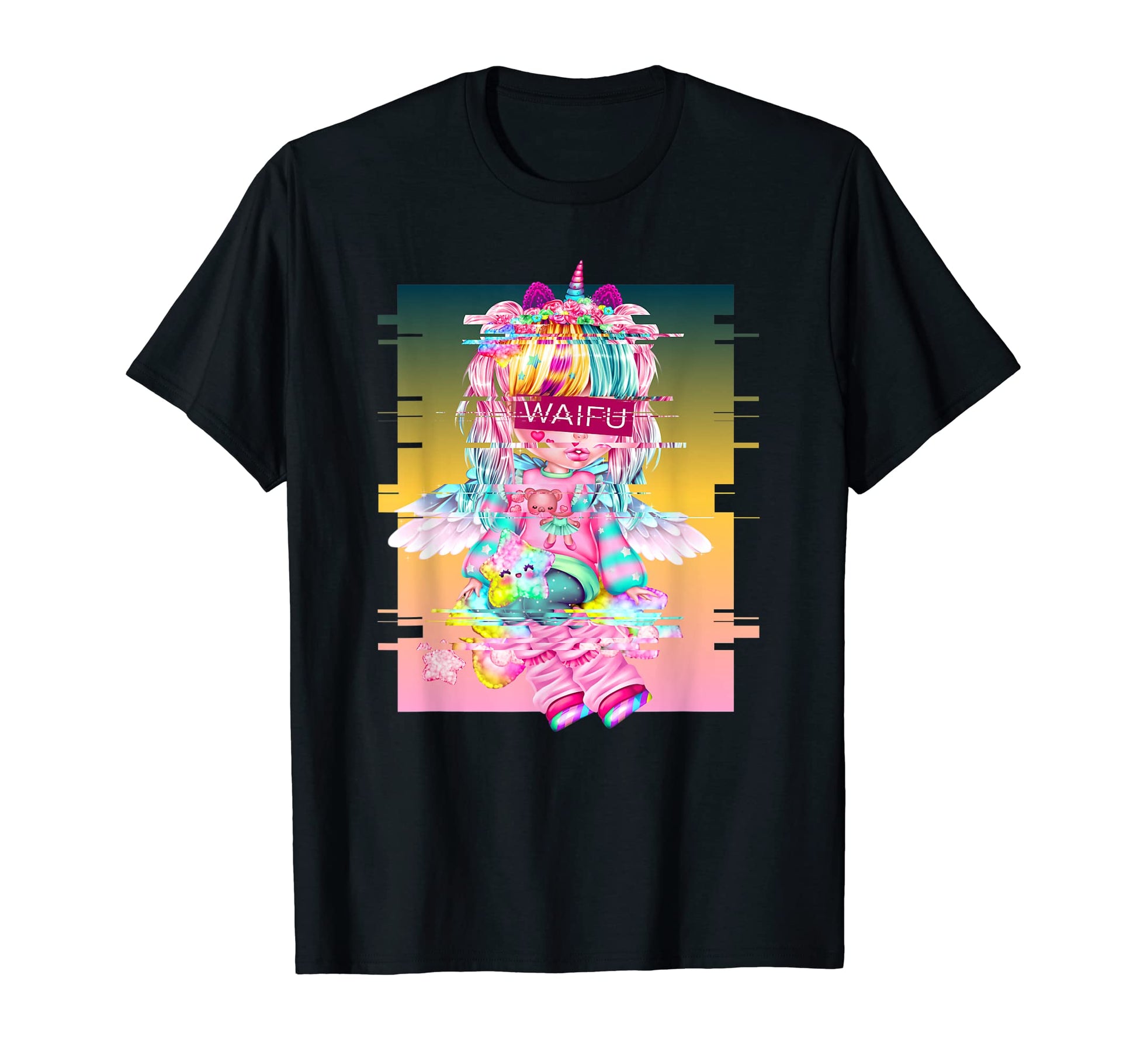 Waifu Anime Unicorn Japanese T-Shirt - Aesthetic Graphic for Adults - T-Shirt, Sweatshirt, Hoodie