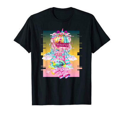 Waifu Anime Unicorn Japanese T-Shirt - Aesthetic Graphic for Adults - T-Shirt, Sweatshirt, Hoodie