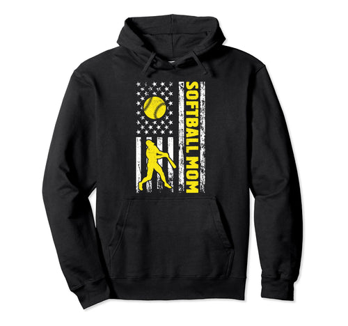 Softball Mom Game Day Funny Mothers Day Hoodie - Graphic Print Men Women - T-Shirt, Sweatshirt, Hoodie