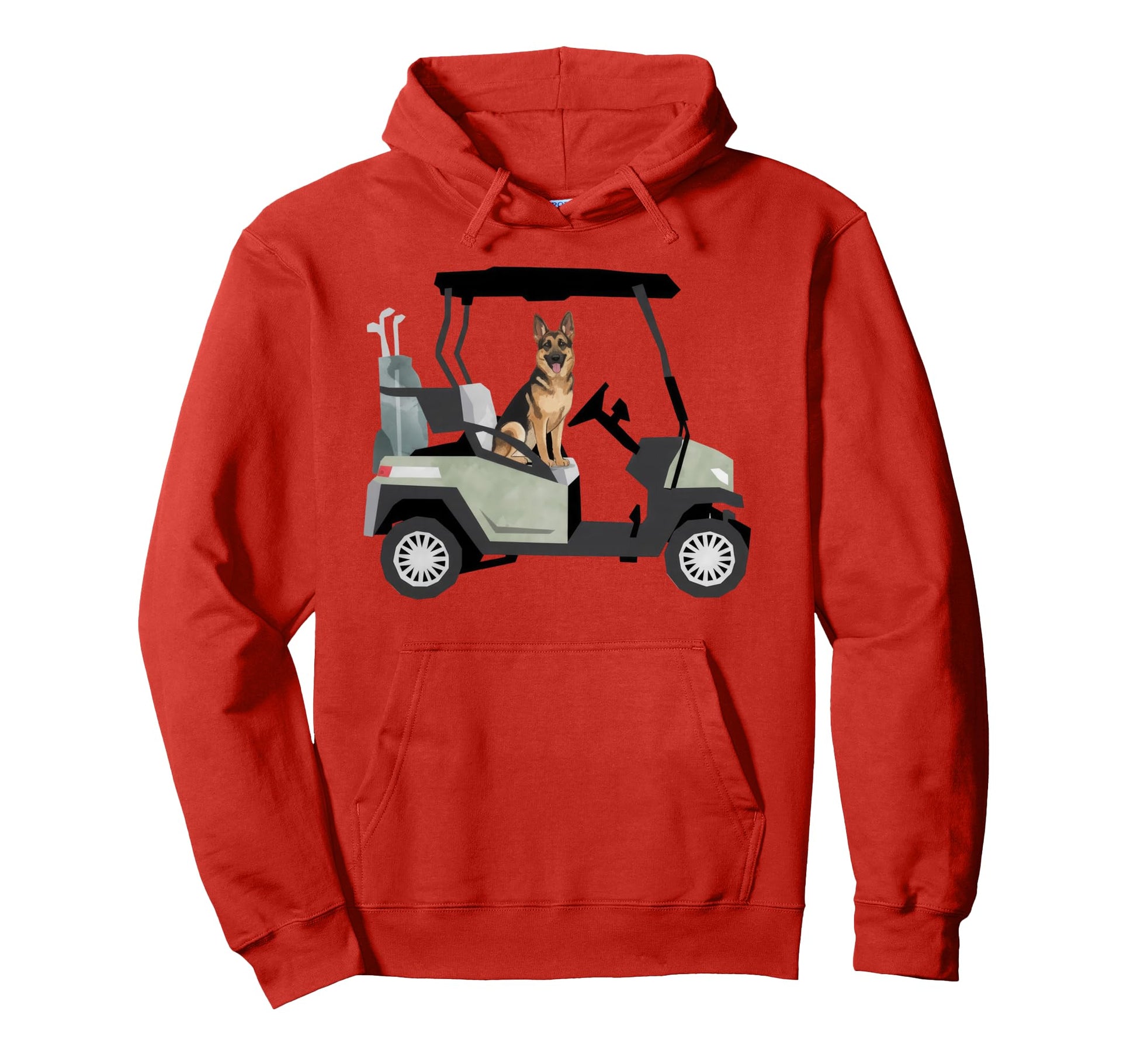 German Shepherd Dad Golf Car Golfing Hoodie - Fun Novelty Design Unisex - T-Shirt, Sweatshirt, Hoodie