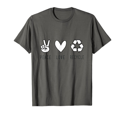 Earth Day Peace Love Recycle T-Shirt - Aesthetic Graphic Men Women - T-Shirt, Sweatshirt, Hoodie