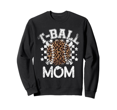 T Ball Teeball Mom Leopard Sweatshirt - Aesthetic Graphic Men Women - T-Shirt, Sweatshirt, Hoodie
