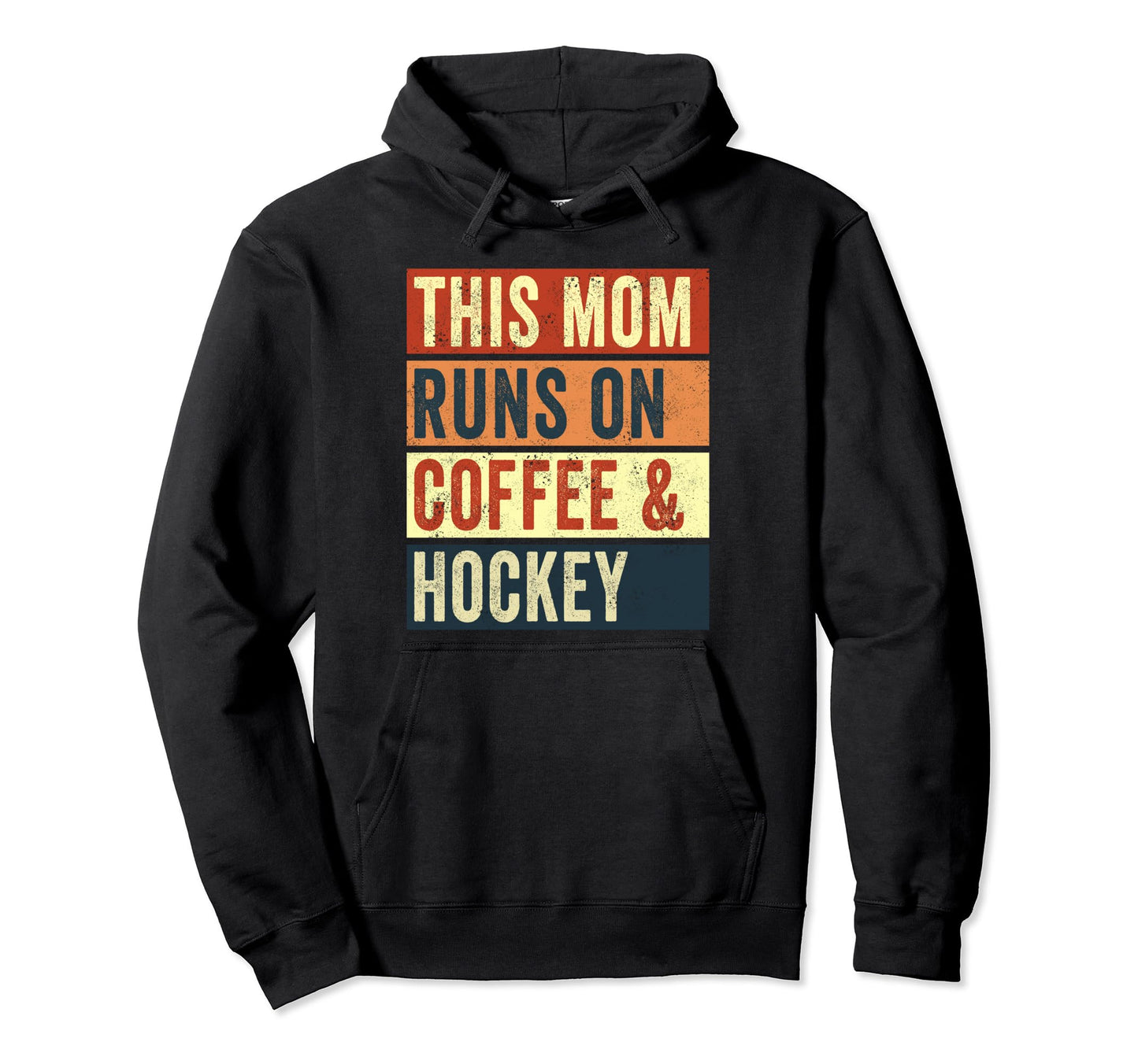 This Mom Runs Coffee And Hockey Gameday Hoodie - Graphic Print Men Women - T-Shirt, Sweatshirt, Hoodie