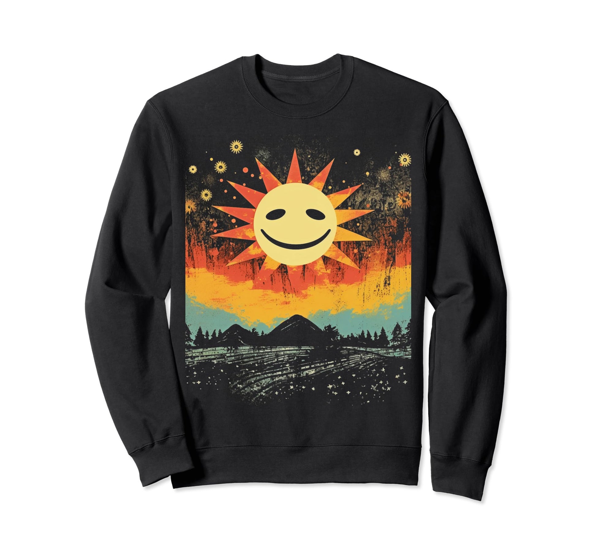Sun Boho Groovy Sunshine Grunge 7 Sweatshirt - Custom Art Print Men Women - T-Shirt, Sweatshirt, Hoodie