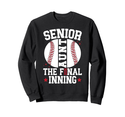 Baseball Senior Aunt 2026 Sweatshirt - Streetwear Style for Adults - T-Shirt, Sweatshirt, Hoodie