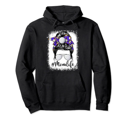 Golf Mom Life Messy Bun Game Day Hoodie - Fun Novelty Design for Adults - T-Shirt, Sweatshirt, Hoodie