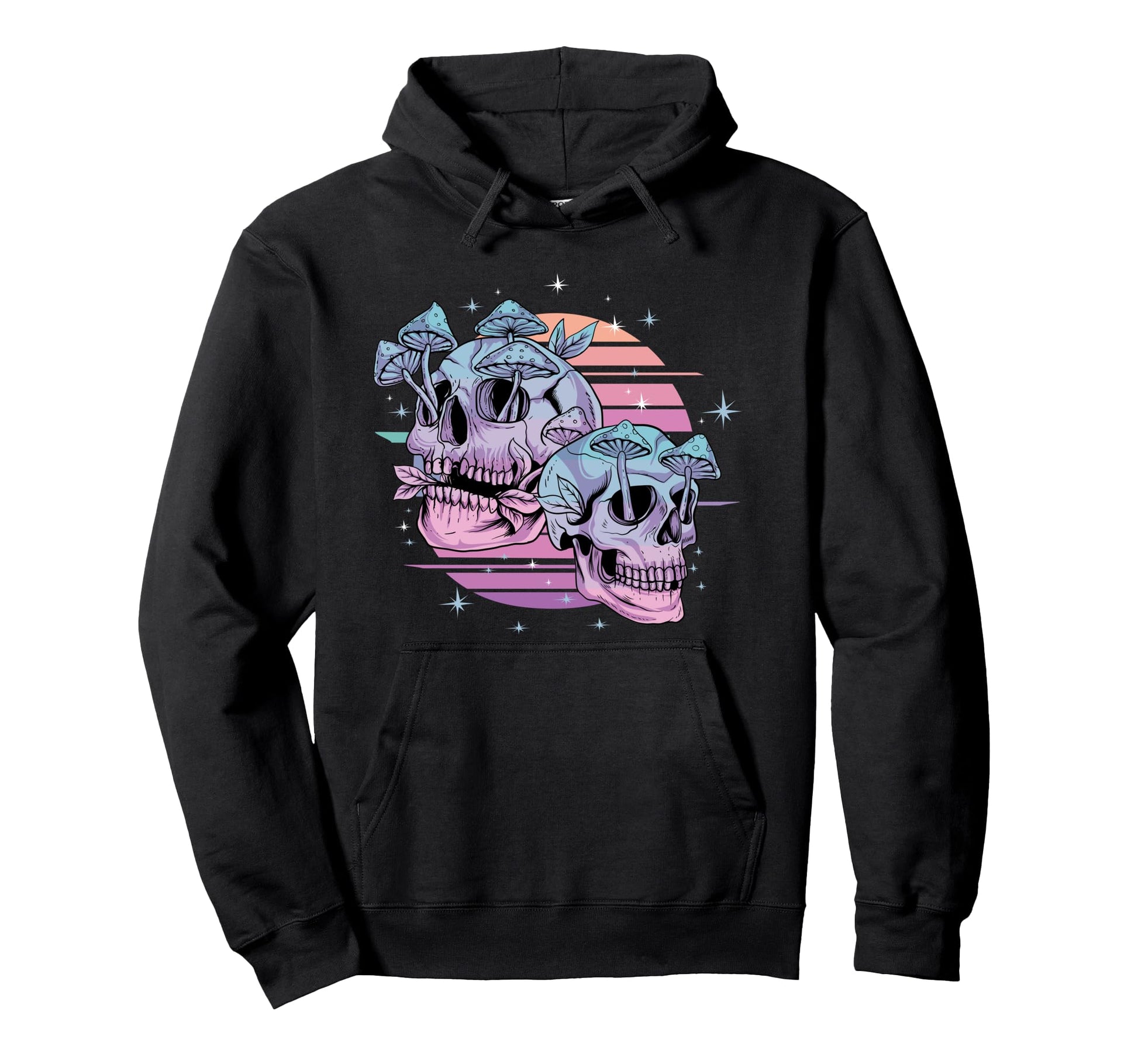 Pastel Goth Skull Mushroom Vaporwave Hoodie - Aesthetic Graphic Men Women - T-Shirt, Sweatshirt, Hoodie