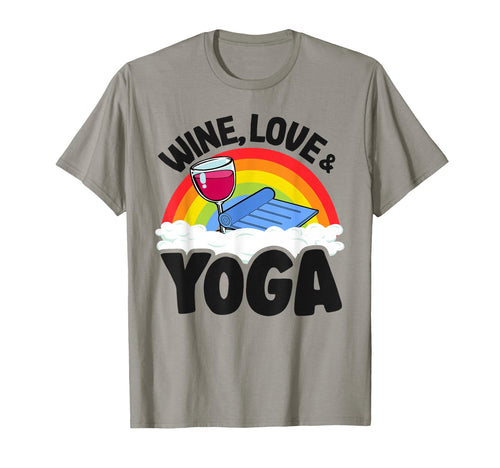 Wine Love Yoga Mat Rainbow Yoga T-Shirt - Custom Art Print Unisex - T-Shirt, Sweatshirt, Hoodie