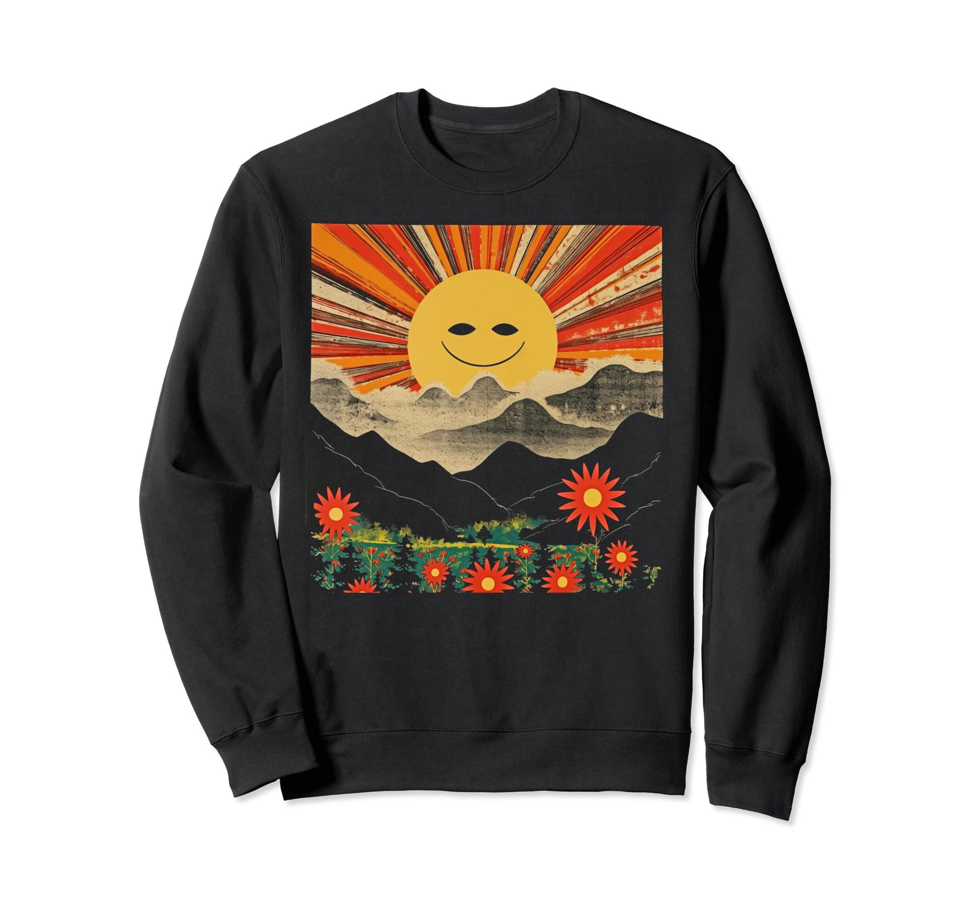 Sun Boho Groovy Sunshine Grunge Sweatshirt - Fun Novelty Design for Adults - T-Shirt, Sweatshirt, Hoodie