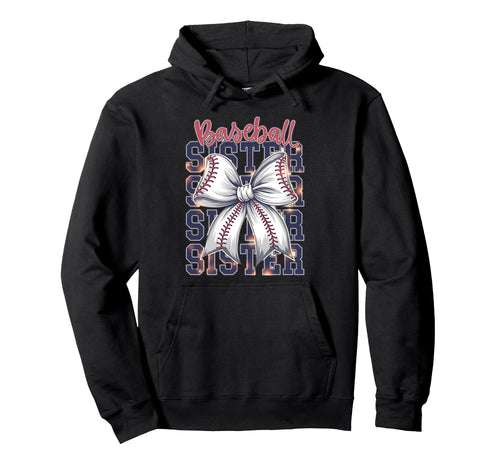 Baseball Sister Coquette Bow Hoodie - Novelty Apparel Men Women - T-Shirt, Sweatshirt, Hoodie