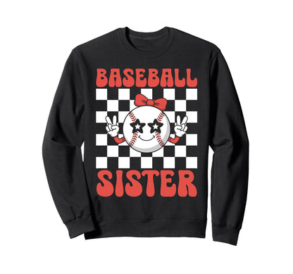 Baseball Sister Coquette Bow Sweatshirt - Aesthetic Graphic Men Women - T-Shirt, Sweatshirt, Hoodie