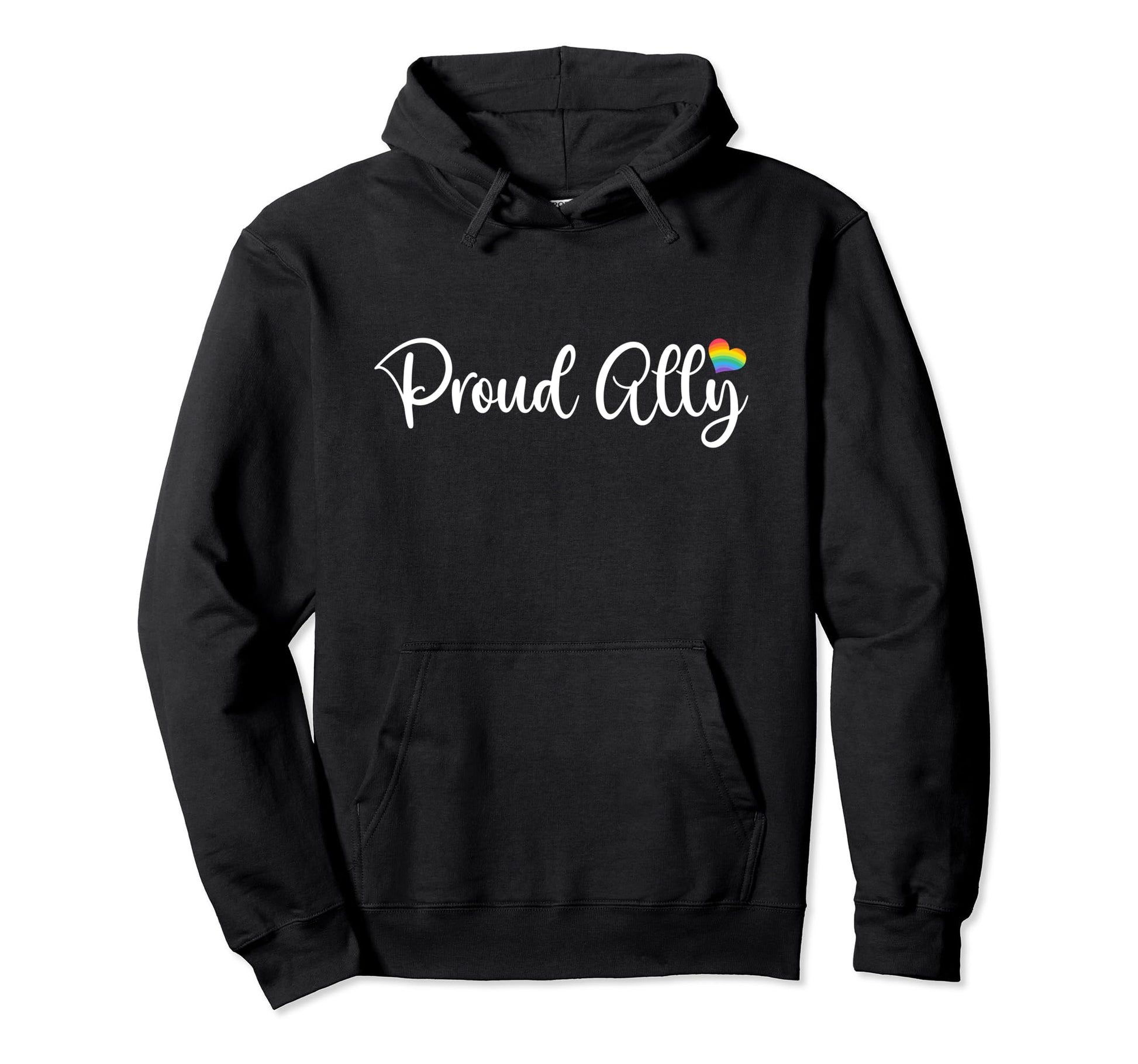 Proud Ally Lgbtqa Gay Pride Rainbow Hoodie - Custom Art Print for Adults - T-Shirt, Sweatshirt, Hoodie