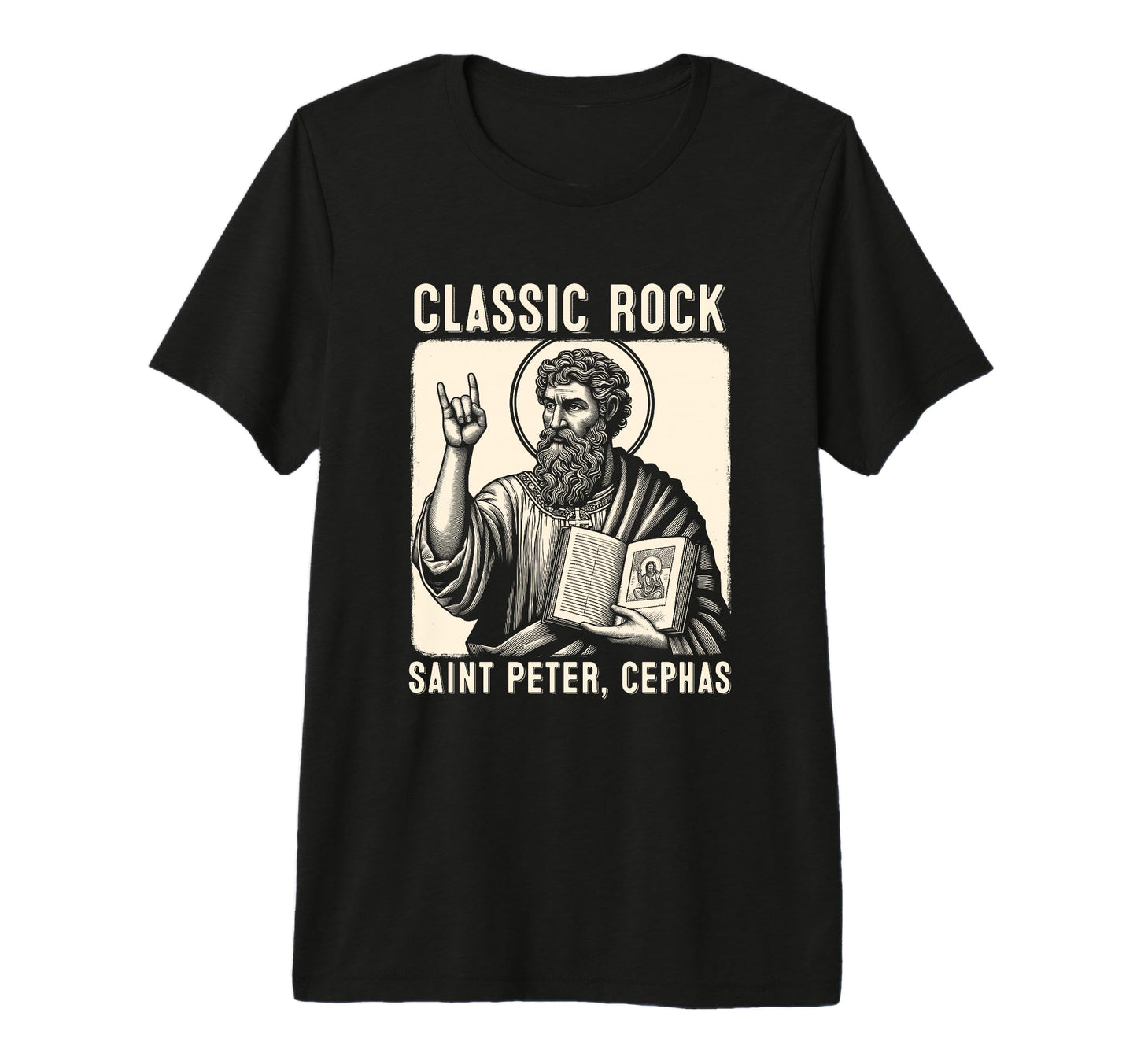 Saint Peter Rock Catholic Vibe Petros Upon T-Shirt - Graphic Print Unisex - T-Shirt, Sweatshirt, Hoodie