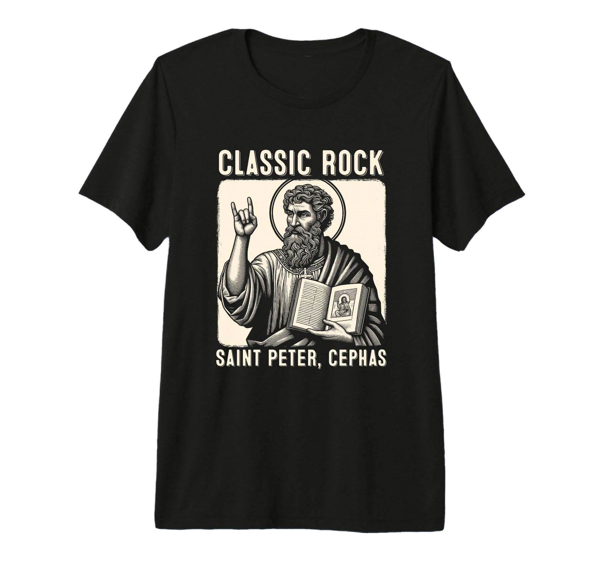 Saint Peter Rock Catholic Vibe Petros Upon T-Shirt - Graphic Print Unisex - T-Shirt, Sweatshirt, Hoodie
