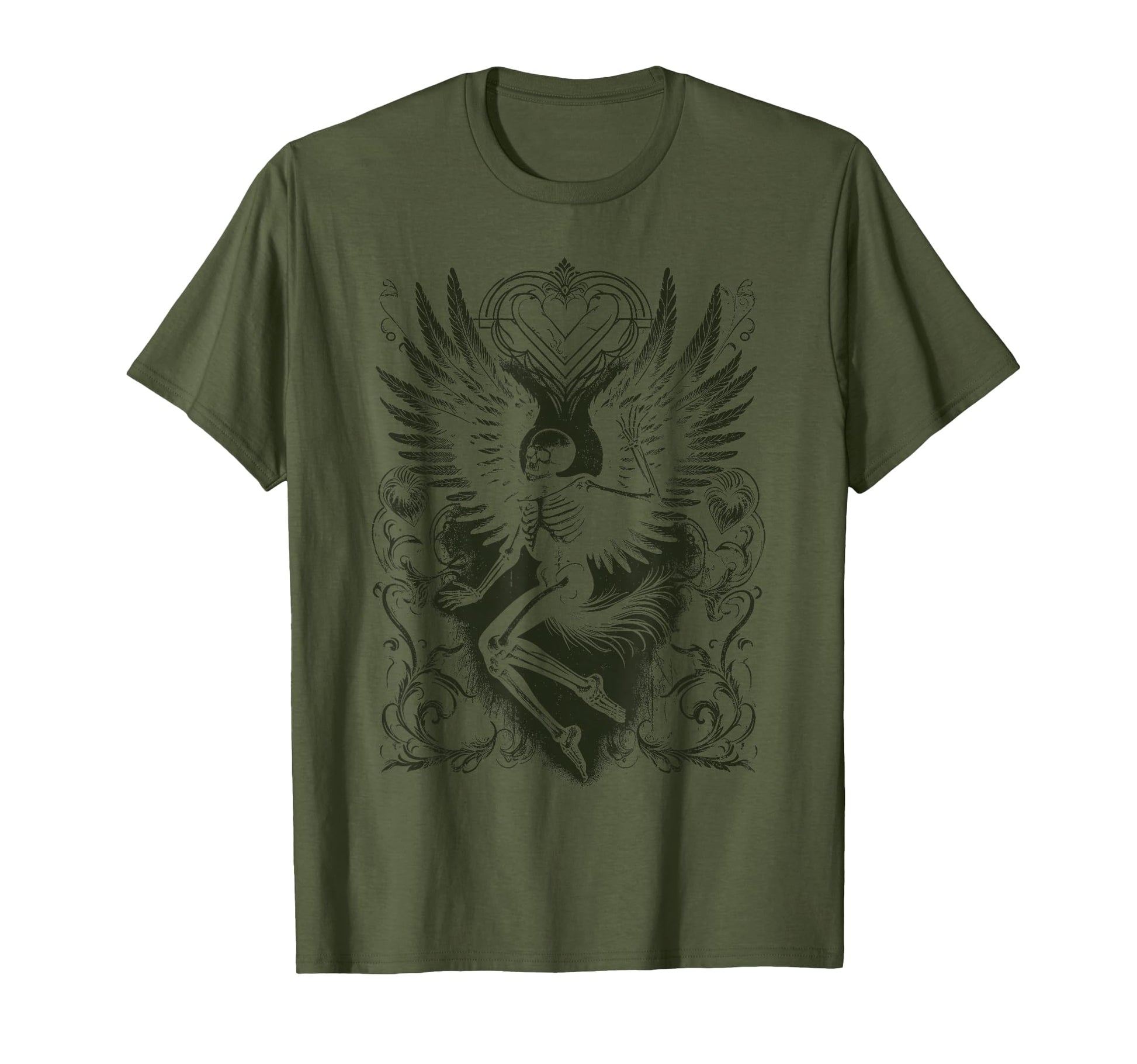 Aesthetic Y2K Fairy Wings Skeleton T-Shirt - Streetwear Style for Adults - T-Shirt, Sweatshirt, Hoodie