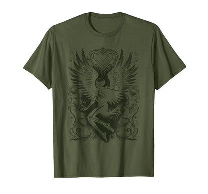 Aesthetic Y2K Fairy Wings Skeleton T-Shirt - Streetwear Style for Adults - T-Shirt, Sweatshirt, Hoodie