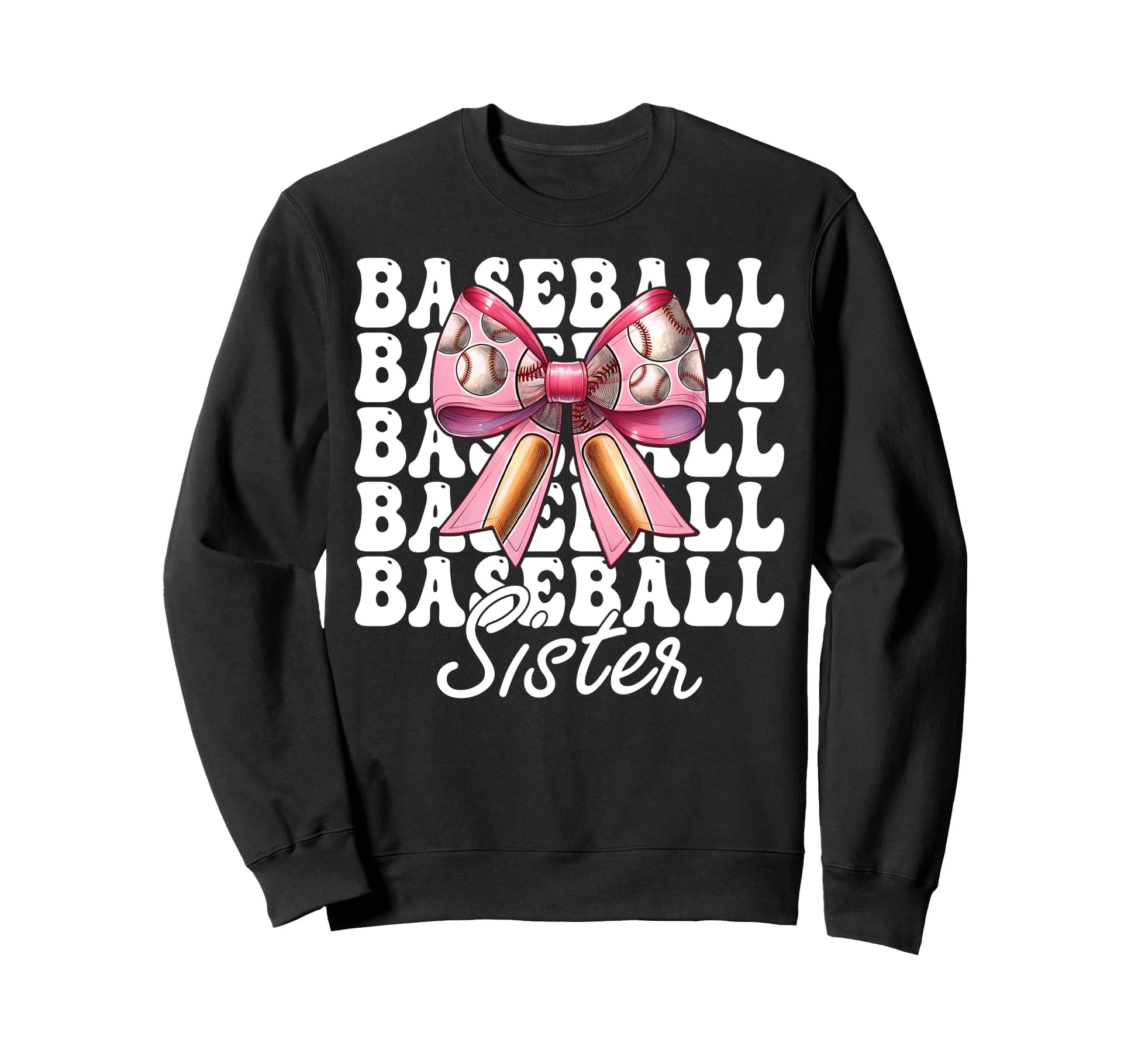 Baseball Sister Baseball Coquette Sweatshirt - Custom Art Print for Adults - T-Shirt, Sweatshirt, Hoodie