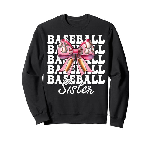Baseball Sister Baseball Coquette Sweatshirt - Custom Art Print for Adults - T-Shirt, Sweatshirt, Hoodie