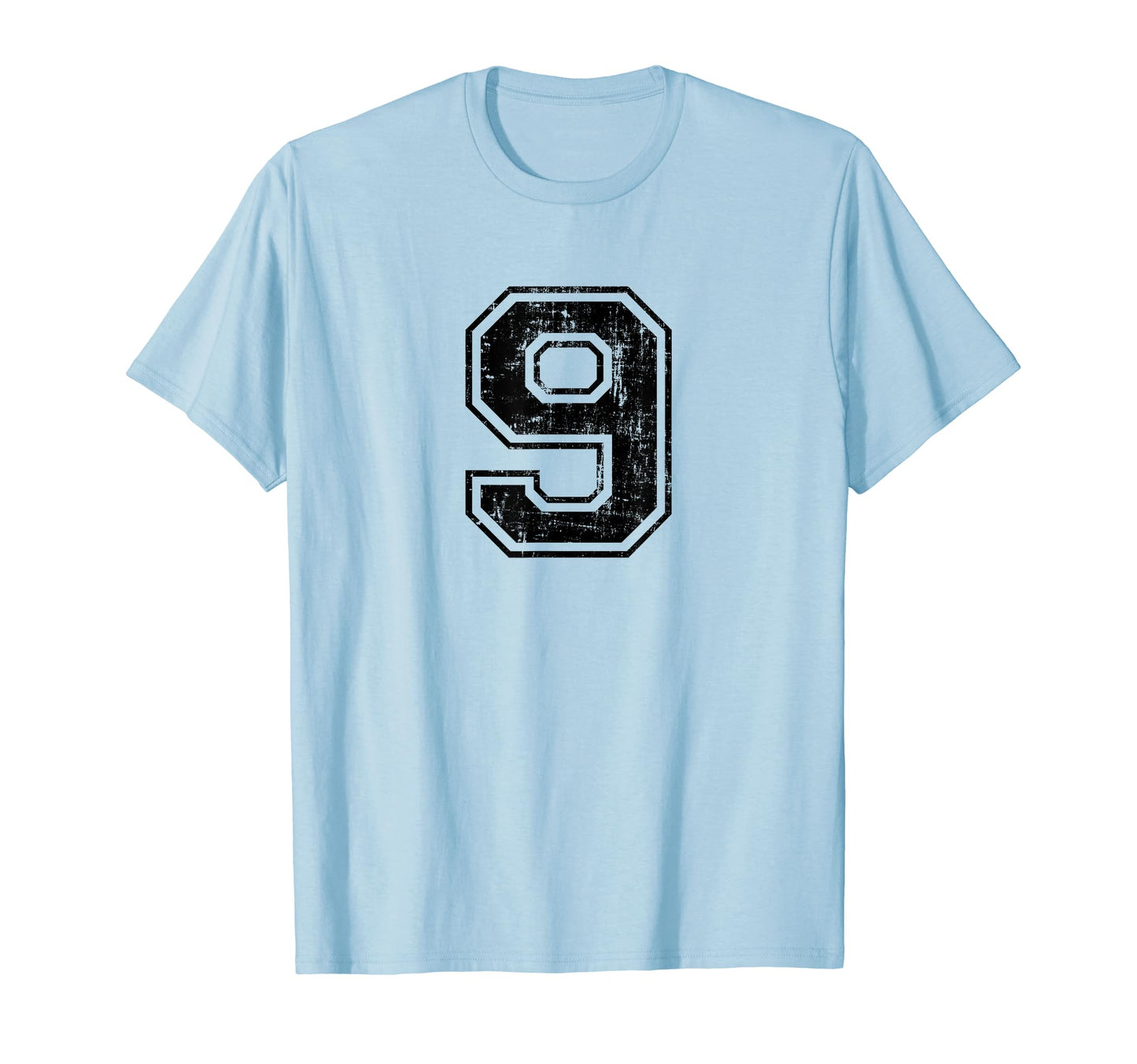 Number 9 Nine Varsity Distressed Sport T-Shirt - Aesthetic Graphic Unisex - T-Shirt, Sweatshirt, Hoodie
