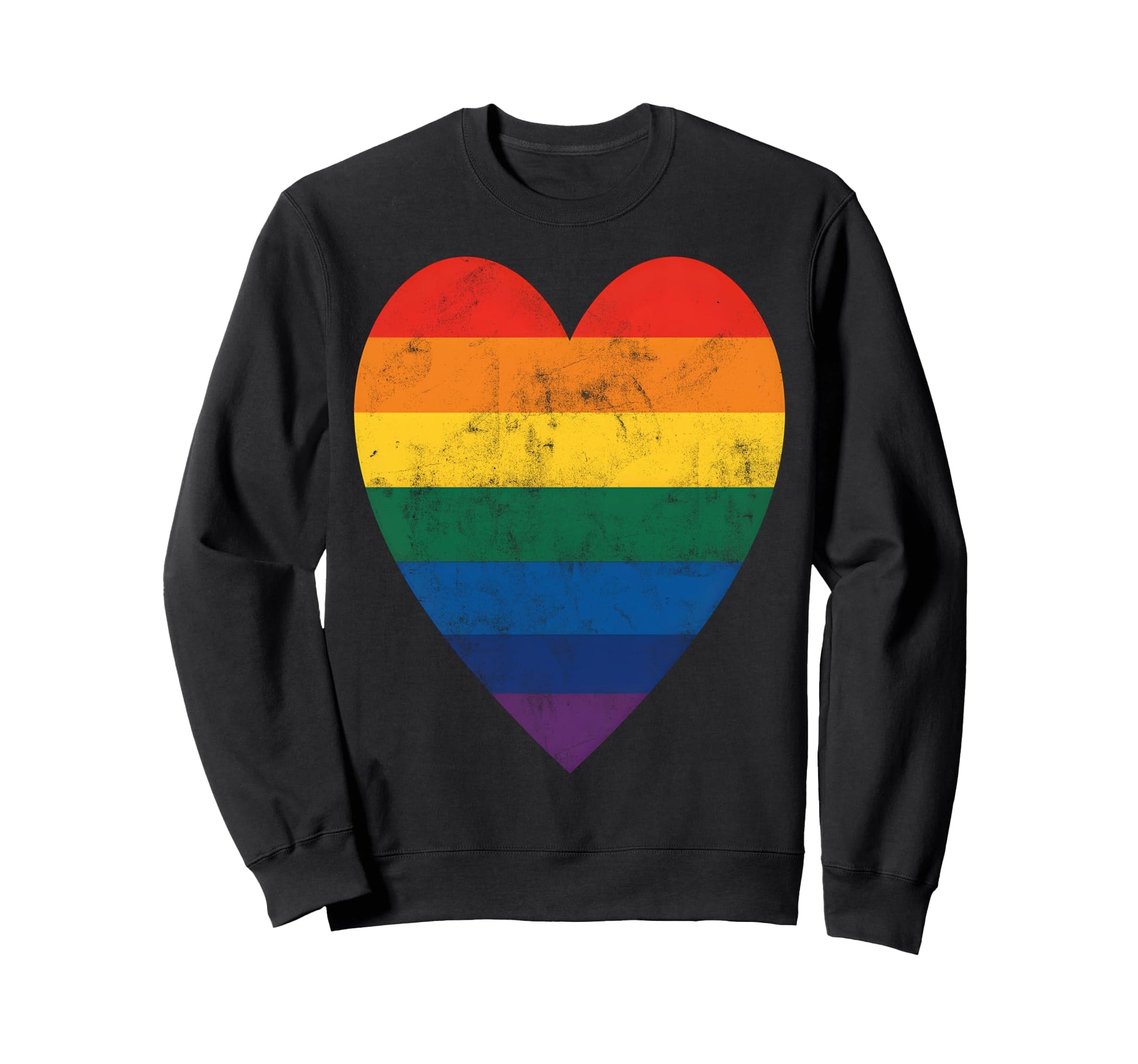 Rainbow Pride Heart Sweatshirt - Casual Everyday Wear Unisex - T-Shirt, Sweatshirt, Hoodie