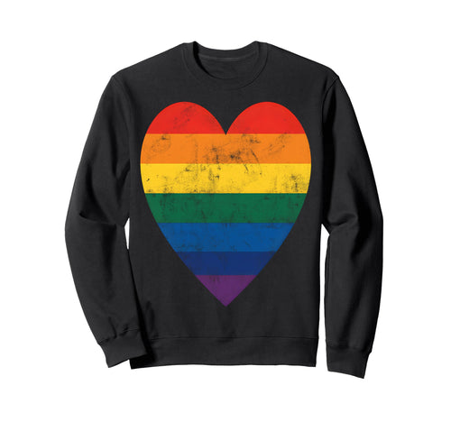 Rainbow Pride Heart Sweatshirt - Casual Everyday Wear Unisex - T-Shirt, Sweatshirt, Hoodie