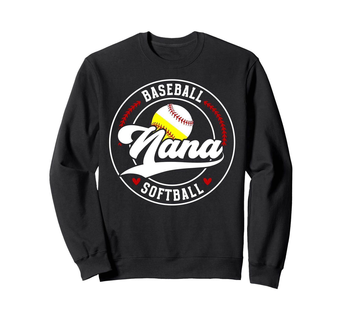 Baseball Softball Nana Softball Sweatshirt - Aesthetic Graphic for Adults - T-Shirt, Sweatshirt, Hoodie