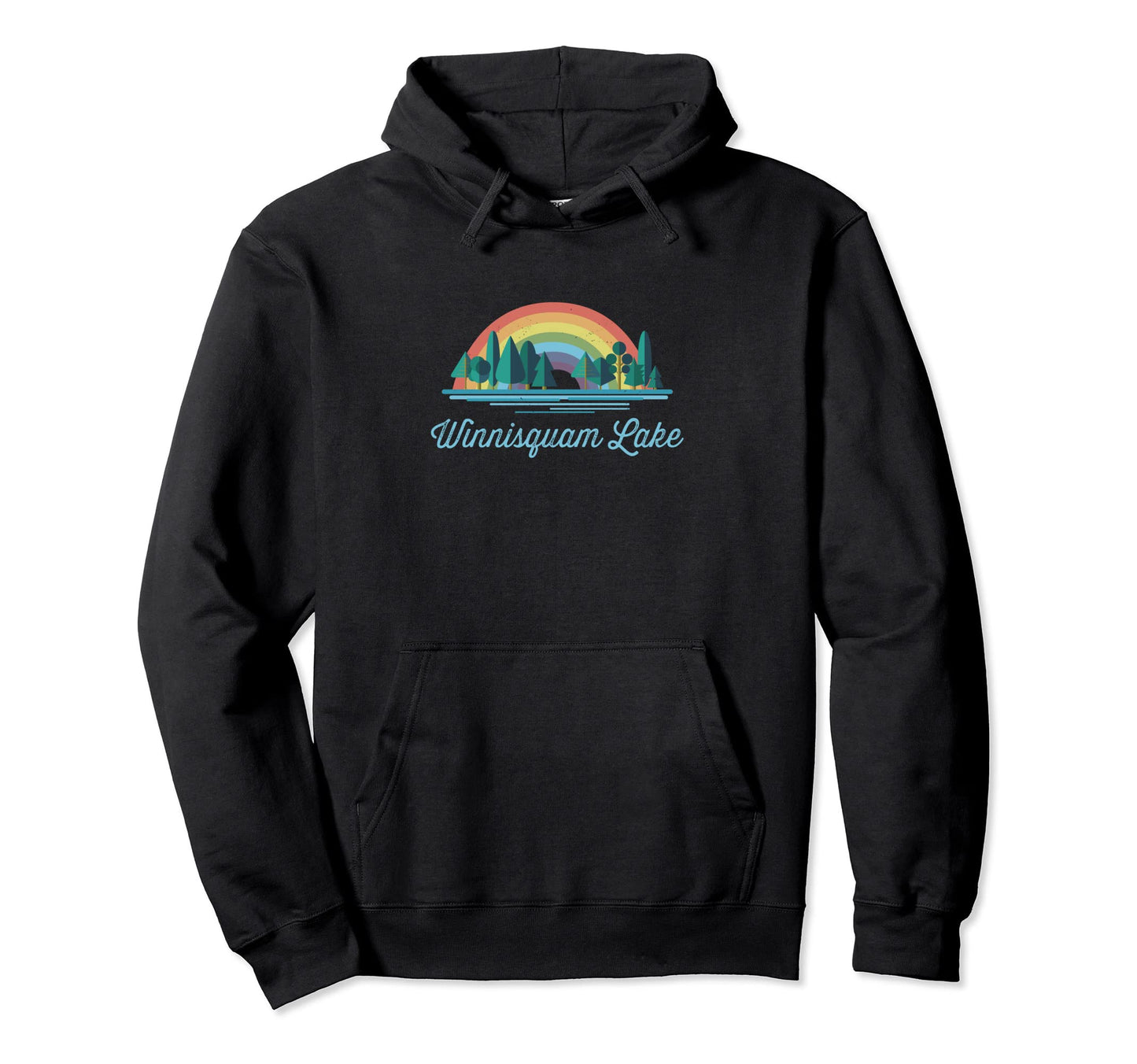 Winnisquam Lake Rainbow Lake Souvenir Hoodie - Minimalist Print Men Women - T-Shirt, Sweatshirt, Hoodie