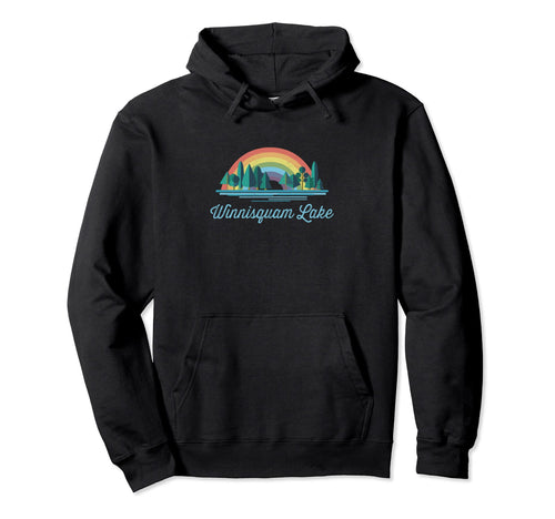 Winnisquam Lake Rainbow Lake Souvenir Hoodie - Minimalist Print Men Women - T-Shirt, Sweatshirt, Hoodie