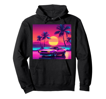 Jdm Japan Car 80S Vaporwave Aesthetic Palm Hoodie - Trendy Graphic Unisex - T-Shirt, Sweatshirt, Hoodie