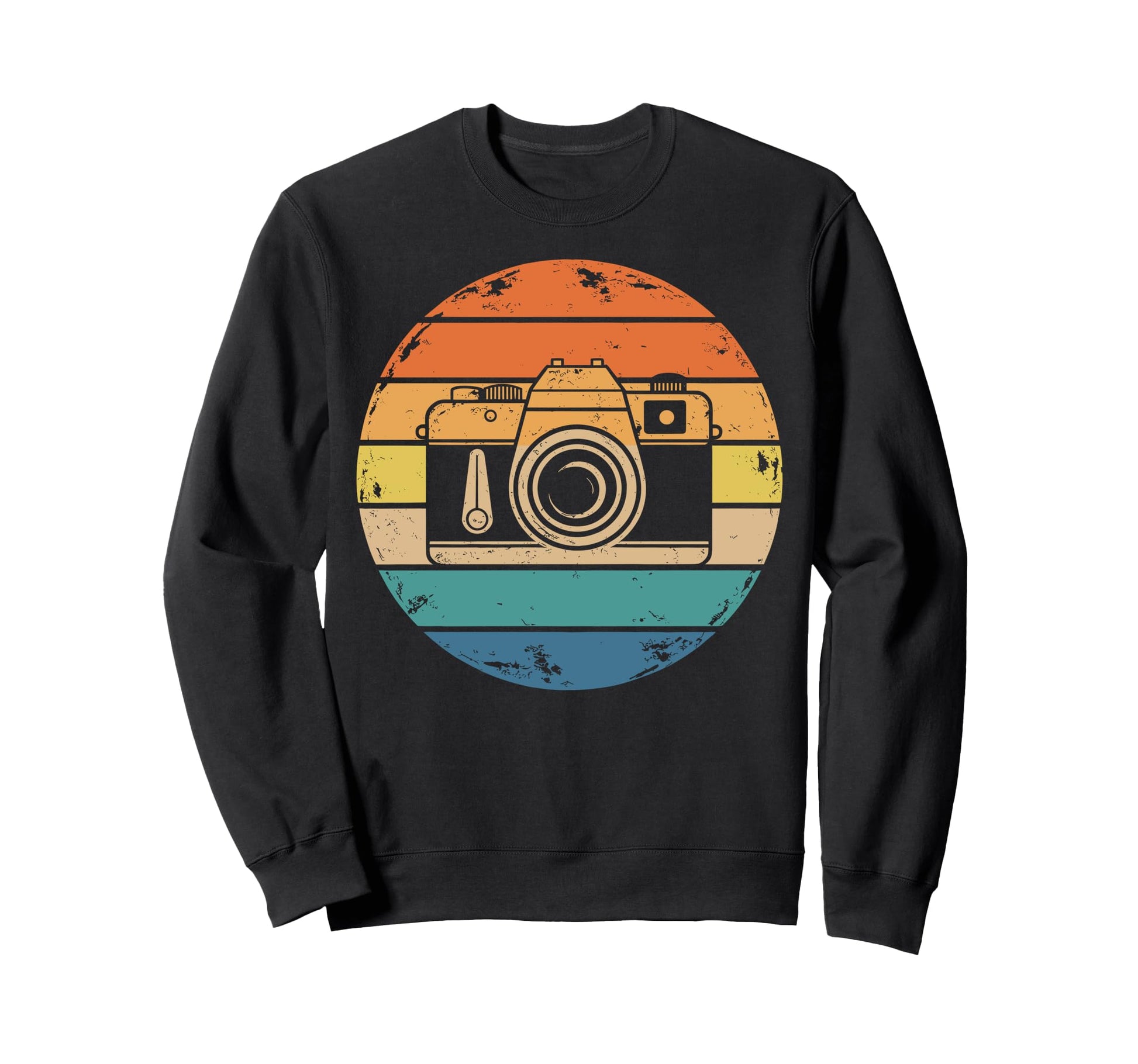 Distressed Photography Camera Sweatshirt - Minimalist Print Men Women - T-Shirt, Sweatshirt, Hoodie