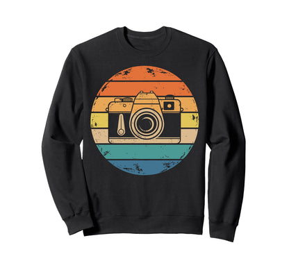 Distressed Photography Camera Sweatshirt - Minimalist Print Men Women - T-Shirt, Sweatshirt, Hoodie
