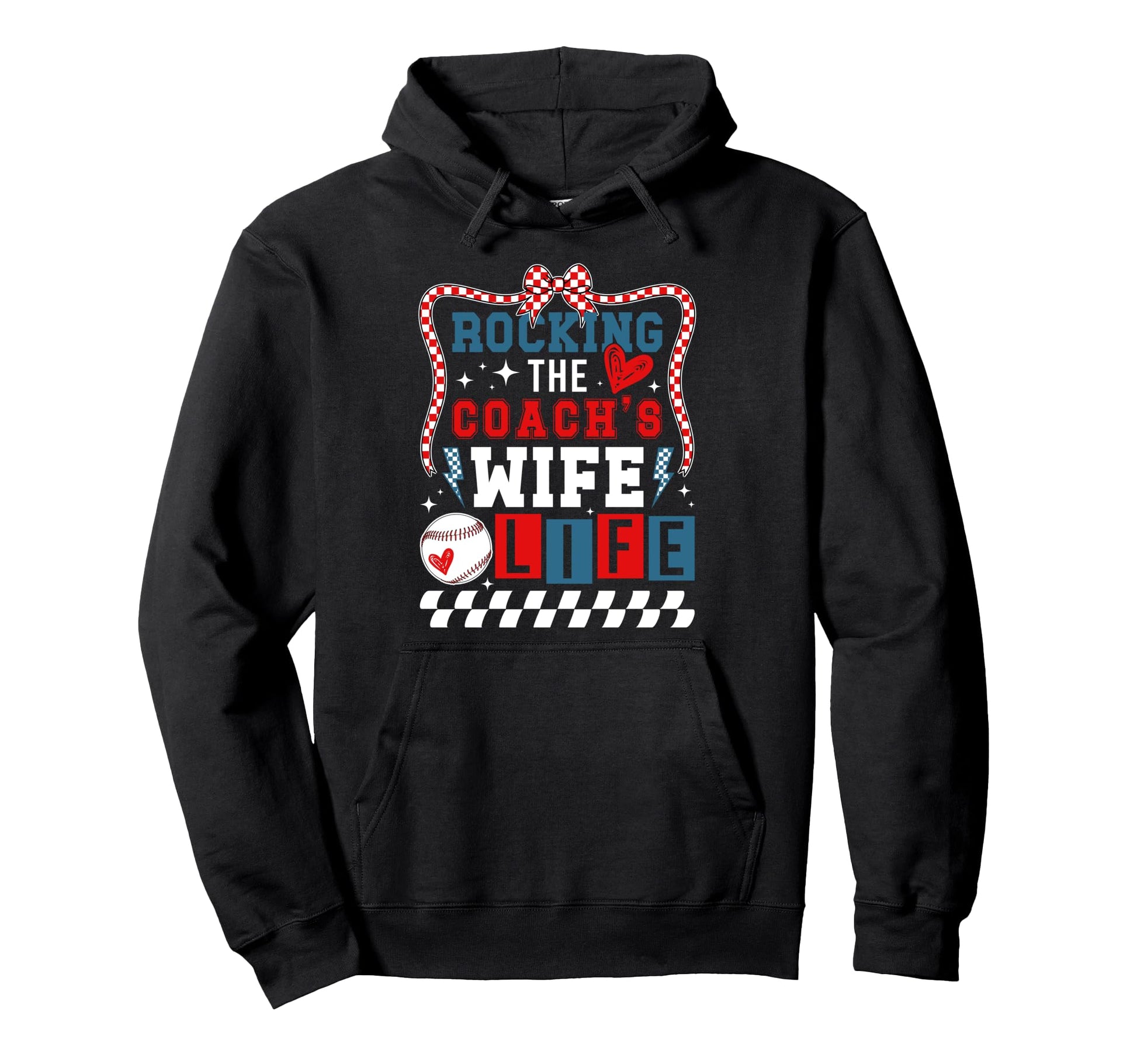 Rocking Baseball Coachs Wife Life Hoodie - Trendy Graphic for Adults - T-Shirt, Sweatshirt, Hoodie