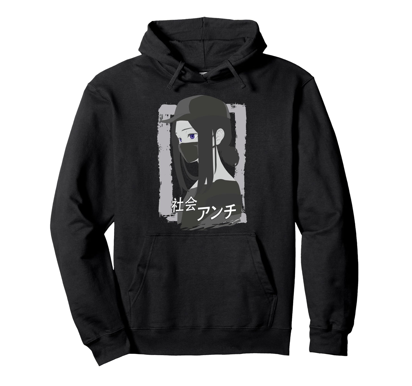 Dark Anime Anti Social Japanese Aesthetic Hoodie - Graphic Print Men Women - T-Shirt, Sweatshirt, Hoodie