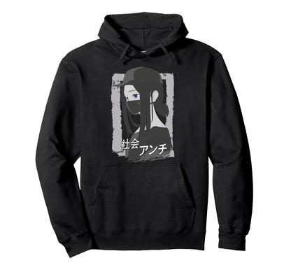 Dark Anime Anti Social Japanese Aesthetic Hoodie - Graphic Print Men Women - T-Shirt, Sweatshirt, Hoodie
