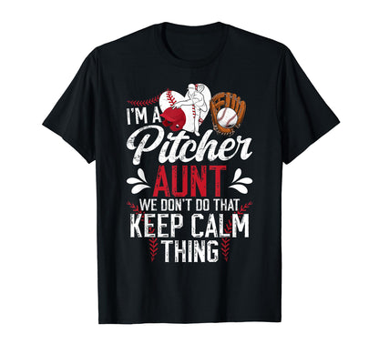 Im Baseball Pitcher Aunt Baseball T-Shirt - Minimalist Print Men Women - T-Shirt, Sweatshirt, Hoodie