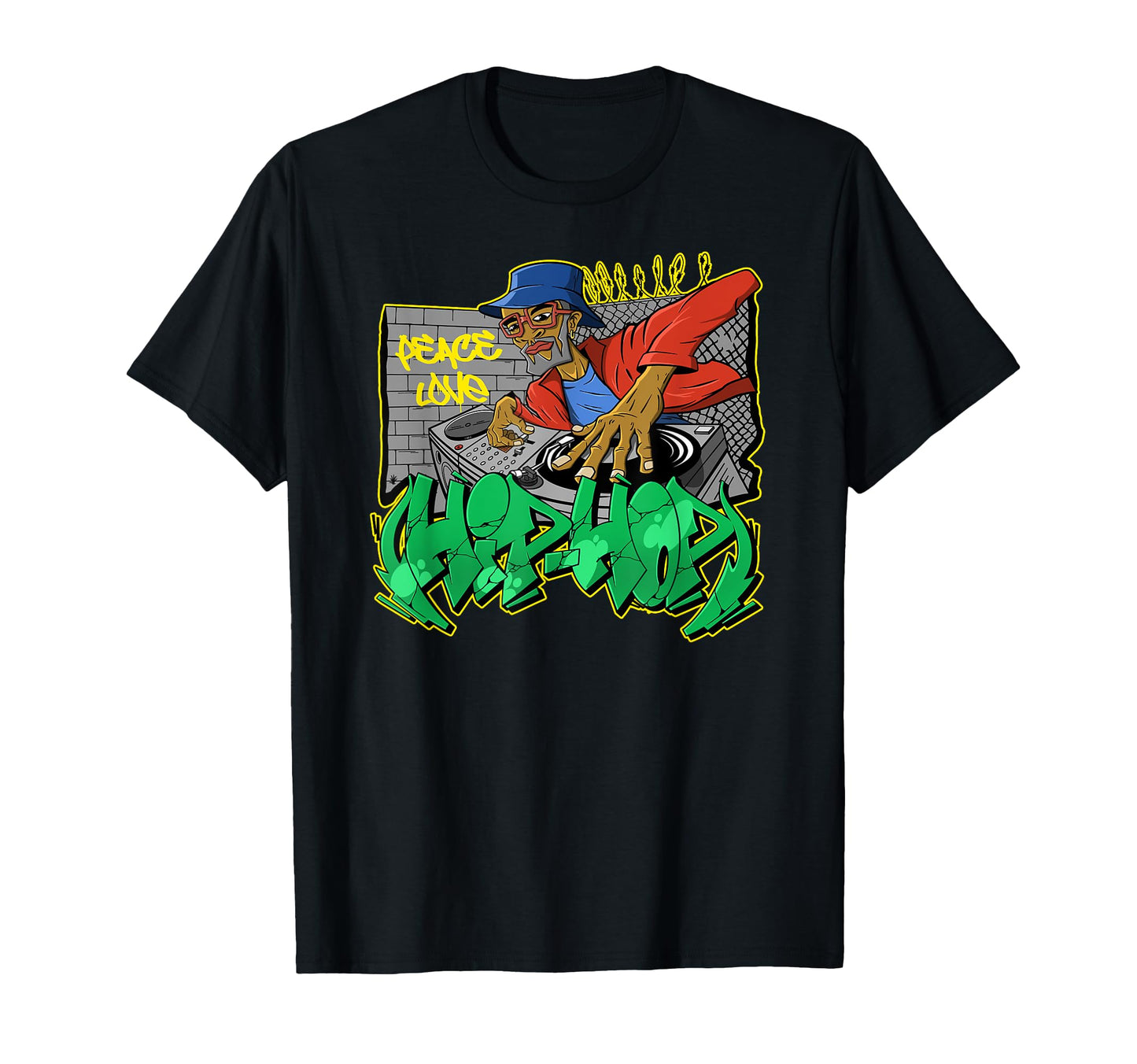 Peace Love Hip Hop Old School 90 T-Shirt - Aesthetic Graphic Unisex - T-Shirt, Sweatshirt, Hoodie