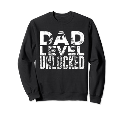 Gamer Dad Funny Dad Level Unlocked Sweatshirt - Graphic Print for Adults - T-Shirt, Sweatshirt, Hoodie