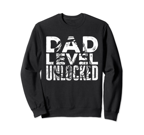 Gamer Dad Funny Dad Level Unlocked Sweatshirt - Graphic Print for Adults - T-Shirt, Sweatshirt, Hoodie