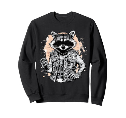 Grunge Rock Trash Panda Punk Sweatshirt - Aesthetic Graphic for Adults - T-Shirt, Sweatshirt, Hoodie