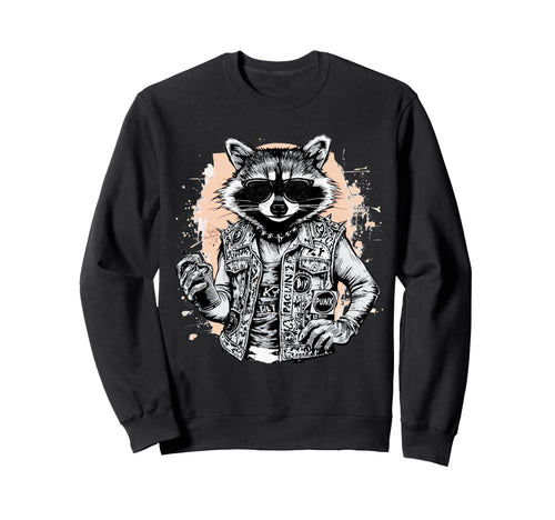 Grunge Rock Trash Panda Punk Sweatshirt - Aesthetic Graphic for Adults - T-Shirt, Sweatshirt, Hoodie
