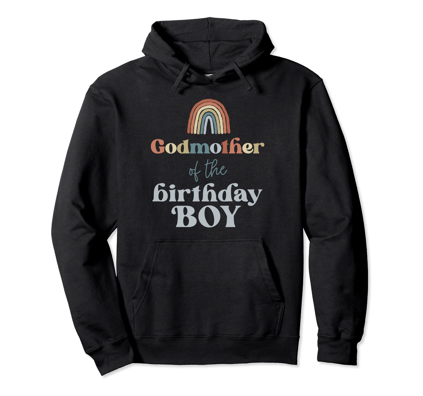 Godmother Birthday Boho Rainbow Party Hoodie - Minimalist Print for Adults - T-Shirt, Sweatshirt, Hoodie
