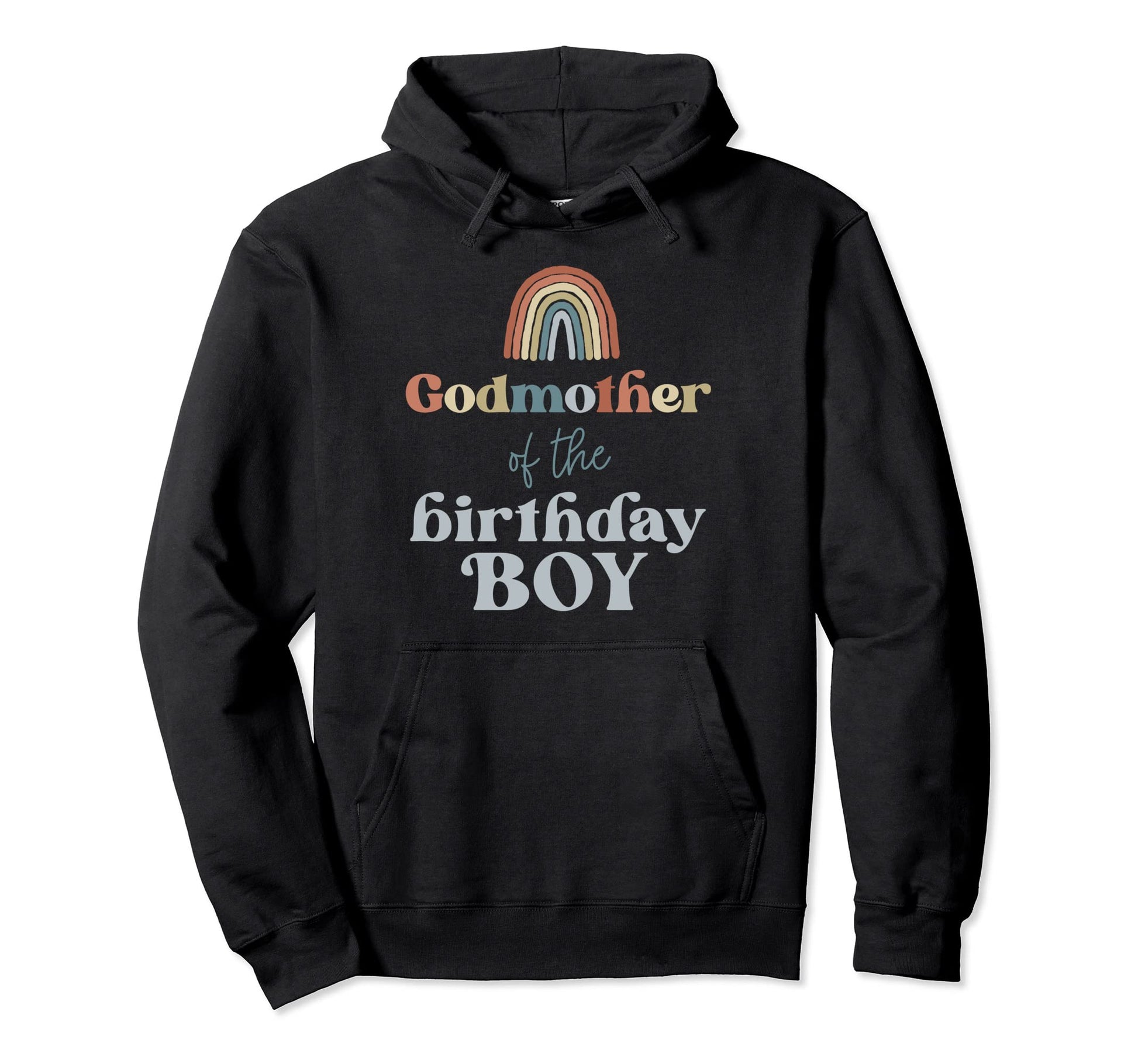 Godmother Birthday Boho Rainbow Party Hoodie - Minimalist Print for Adults - T-Shirt, Sweatshirt, Hoodie
