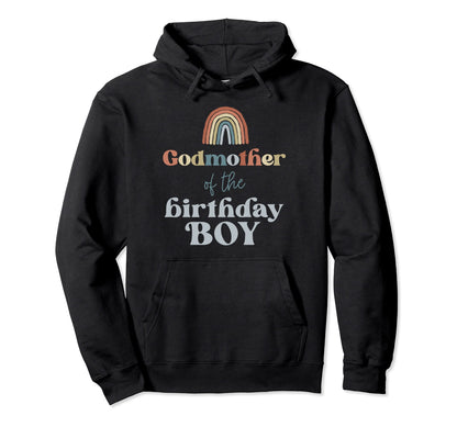 Godmother Birthday Boho Rainbow Party Hoodie - Minimalist Print for Adults - T-Shirt, Sweatshirt, Hoodie