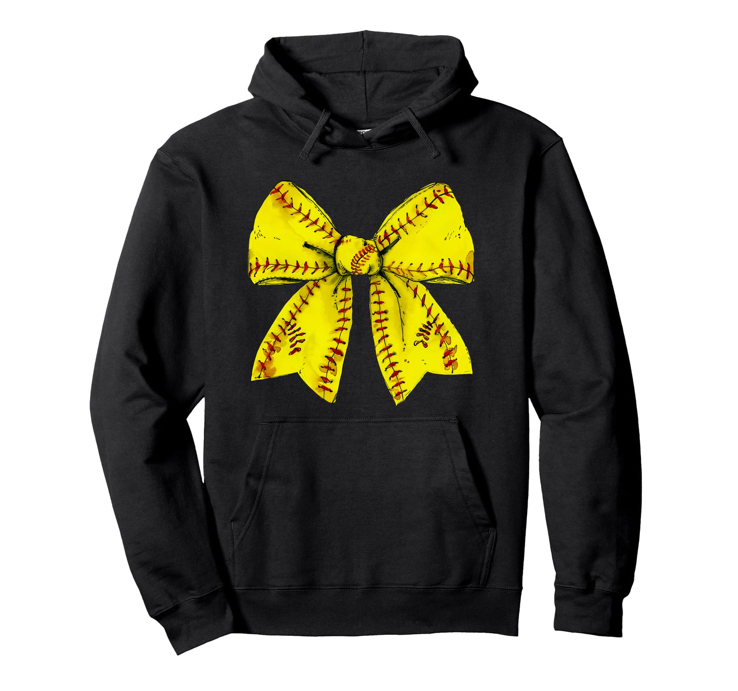 Softball Mom Coquette Bow Travel Hoodie - Novelty Apparel for Adults - T-Shirt, Sweatshirt, Hoodie