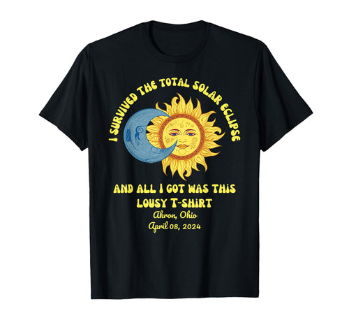 Total Solar Eclipse Akron Ohio T-Shirt - Aesthetic Graphic for Adults - T-Shirt, Sweatshirt, Hoodie