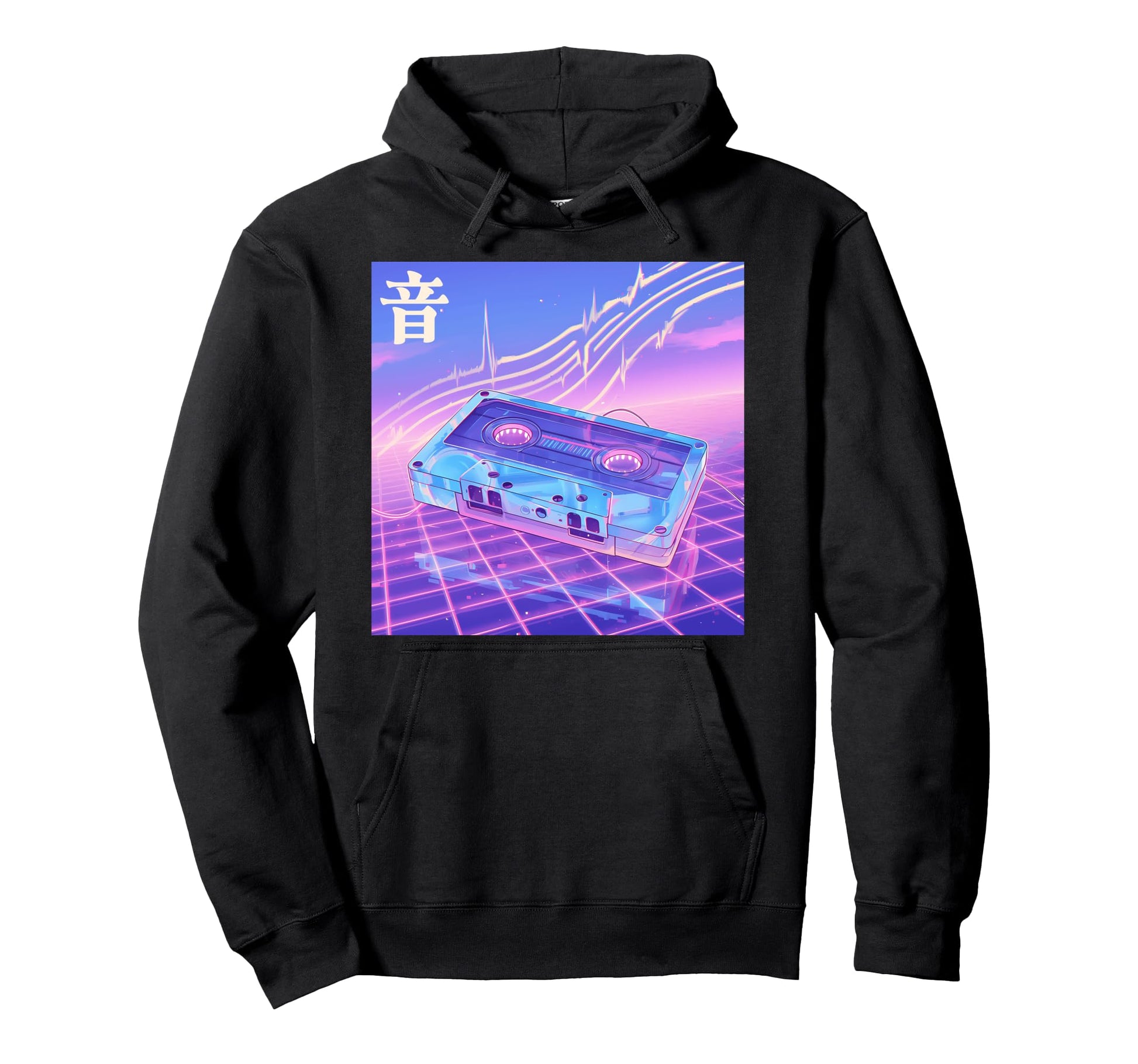 Cassette Tape Sound Vaporwave Japanese Hoodie - Unique Graphic Unisex - T-Shirt, Sweatshirt, Hoodie