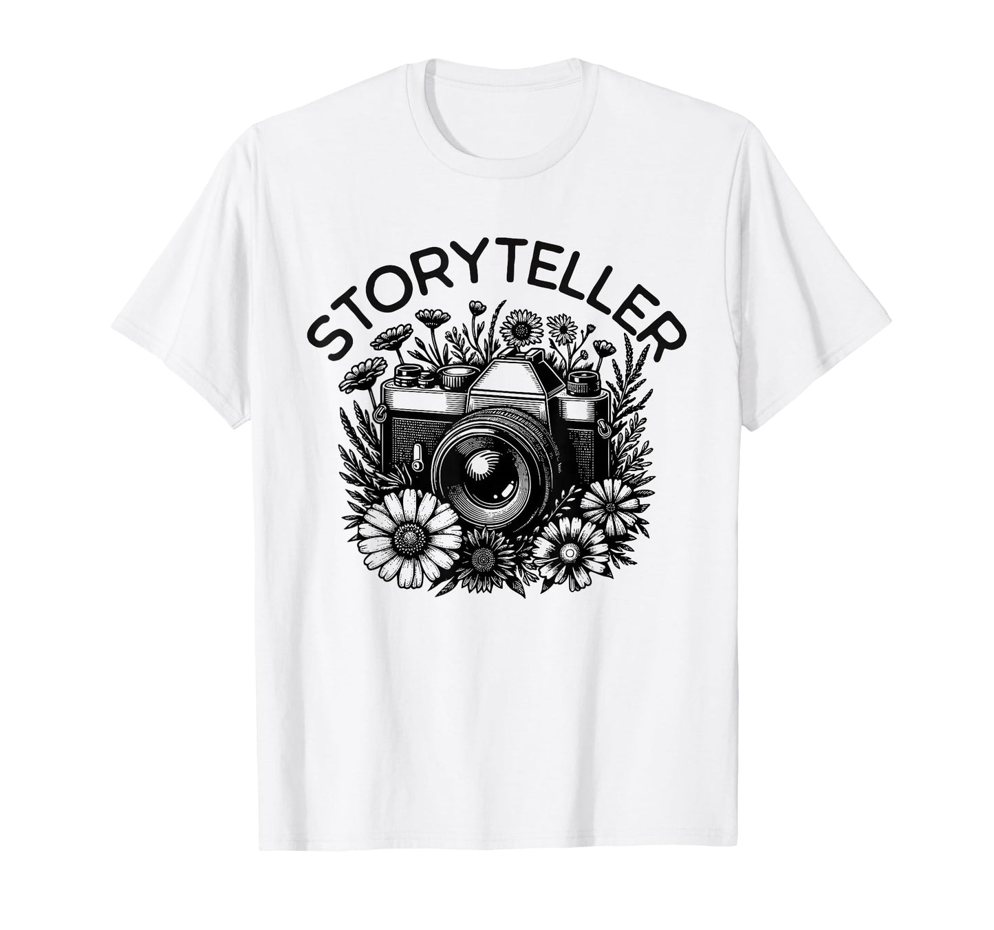 Travel Photography Camera Wildflowers T-Shirt - Novelty Apparel Unisex - T-Shirt, Sweatshirt, Hoodie