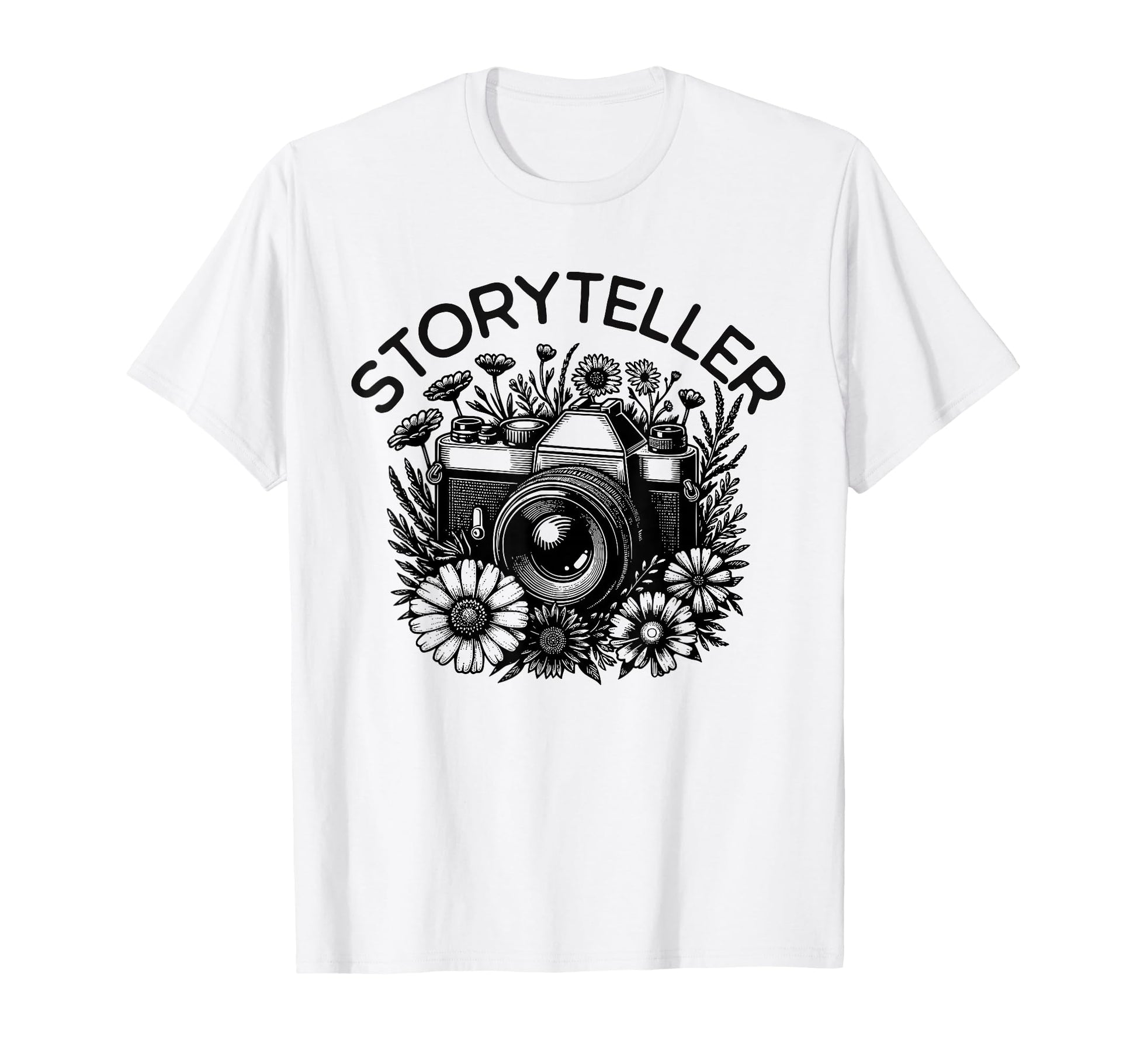 Travel Photography Camera Wildflowers T-Shirt - Novelty Apparel Unisex - T-Shirt, Sweatshirt, Hoodie